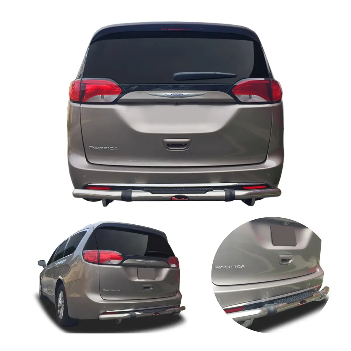 Rear Pintle Style (Ptl305) Single Pipe Bumper Guard Fits Chrysler Pacifica 2017-2025 1