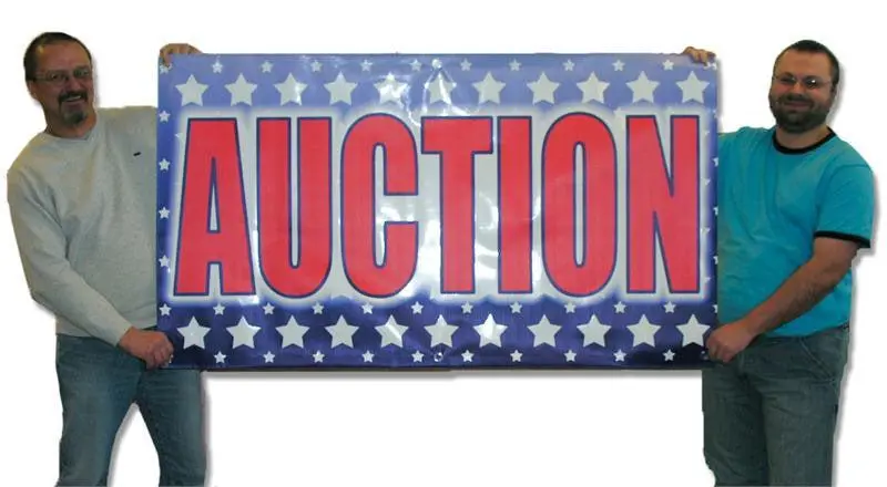 Red, White & Blue "Auction" Banners - 3' By Several Options 1