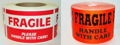 Red And White Fragile Labels 1