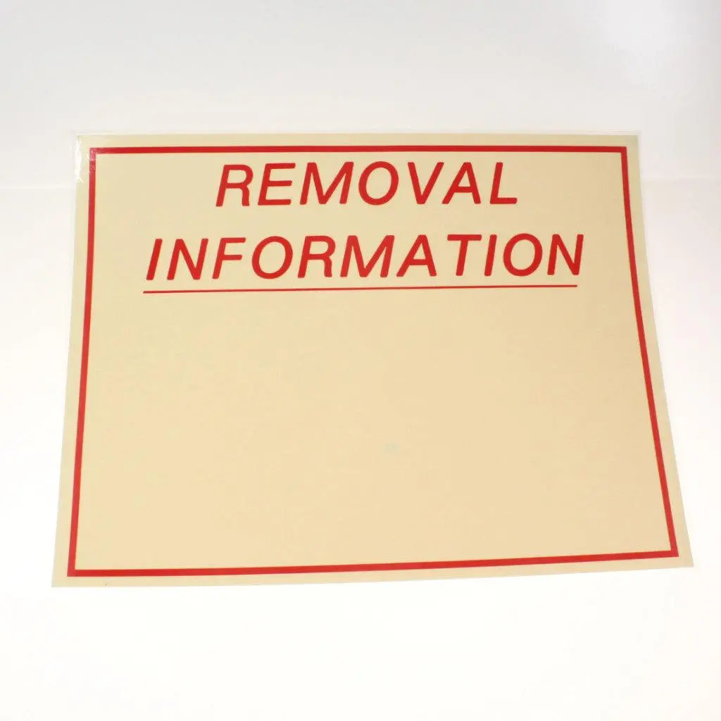 "Removal Information" - 12" X 18" Laminated Sign 1