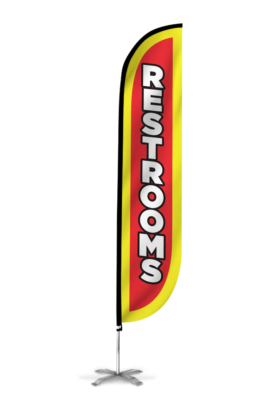 Restrooms Feather Flag 1