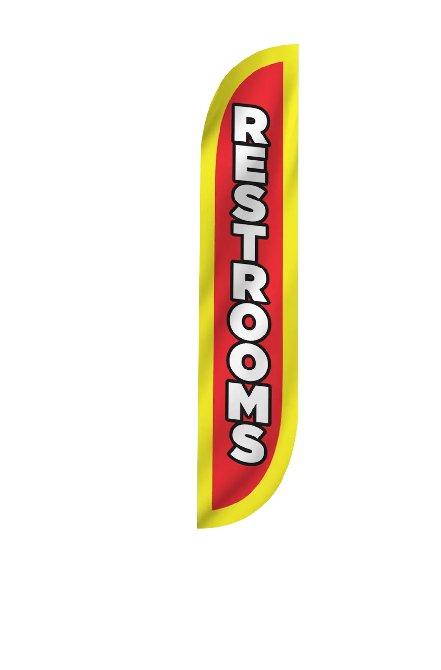 Restrooms Feather Flag 2