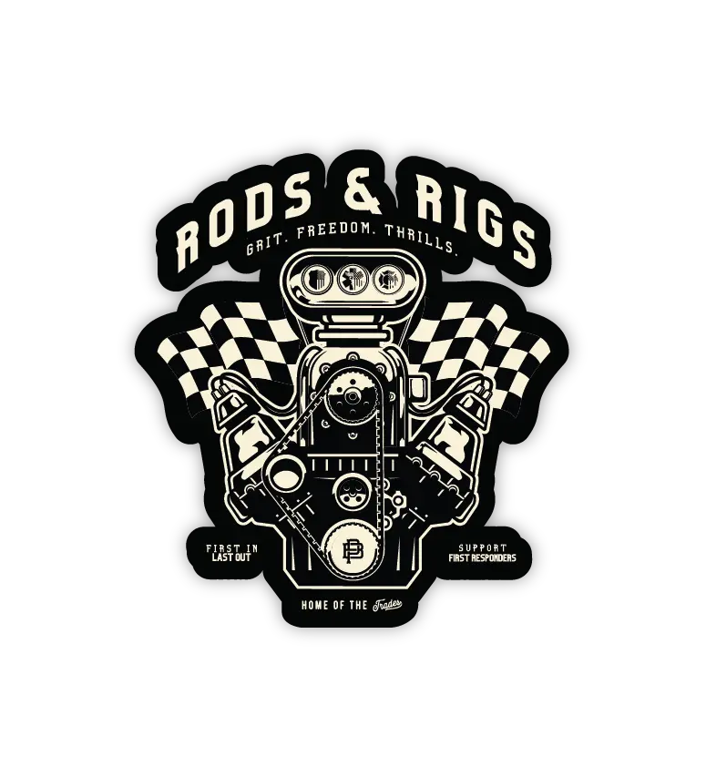 Rods And Rigs Car Show Sticker 2.8In 1
