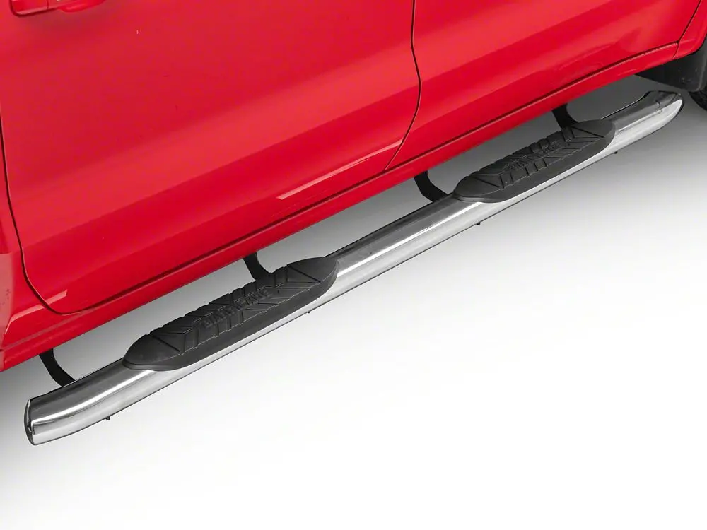 Barricade E-Series 5-Inch Oval Bent-End Side Steps – Polished Stainless Steel, Body-Mounted for 2019–2025 Silverado 1500 Crew Cab