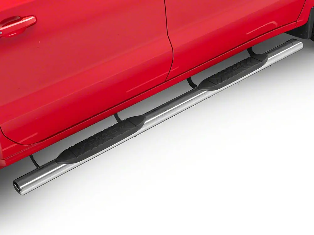 Barricade E-Series 5-Inch Oval Straight Side Steps – Polished Stainless Steel, Body-Mounted for 2019–2025 Silverado 1500 Crew Cab