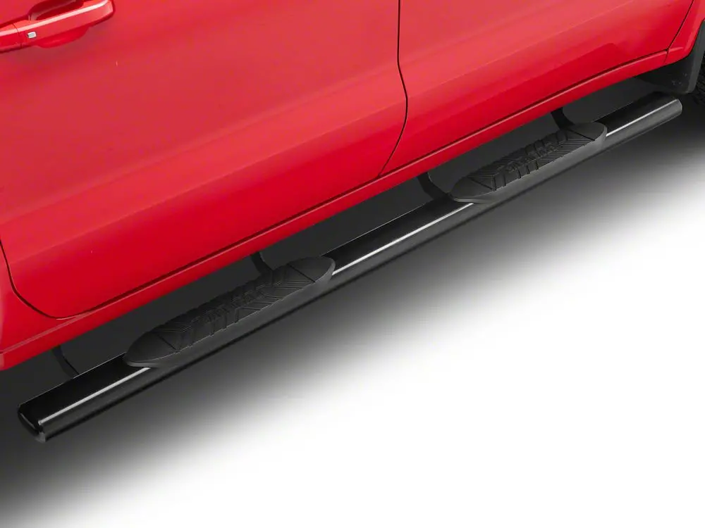 Barricade E-Series 5-Inch Oval Straight Side Steps – Matte Black, Body-Mounted for 2019–2025 Silverado 1500 Crew Cab