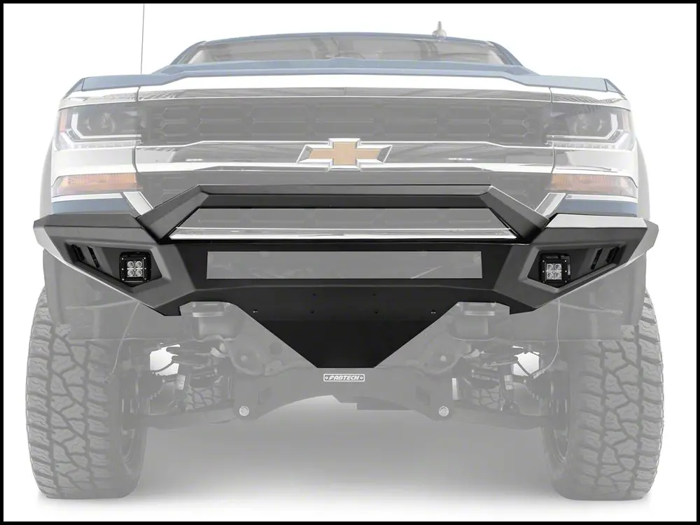 Barricade Heavy-Duty Off-Road Front Bumper with LED Fog Lights, Skid Plate & Over-Rider Hoop – Fits 2016–2018 Silverado 1500