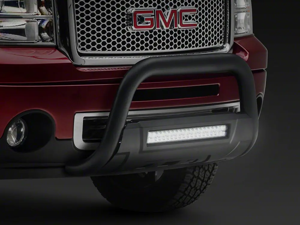 Barricade Hd Bull Bar With Skid Plate And 20-Inch Led Dual-Row Led Light Bar; Textured Black (07-18 Sierra 1500) 2