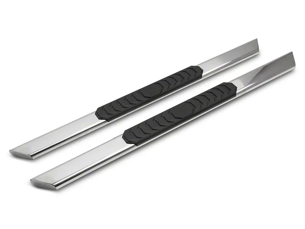 Barricade 4-Inch Flat Oval Running Boards; Stainless Steel (14-18 Sierra 1500 Regular Cab) 2