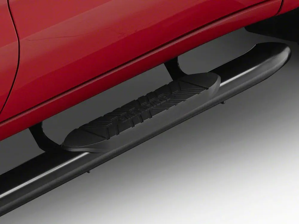Barricade 5-Inch Oval Bent End Side Step Bars; Black (19-25 Sierra 1500 Crew Cab) 2