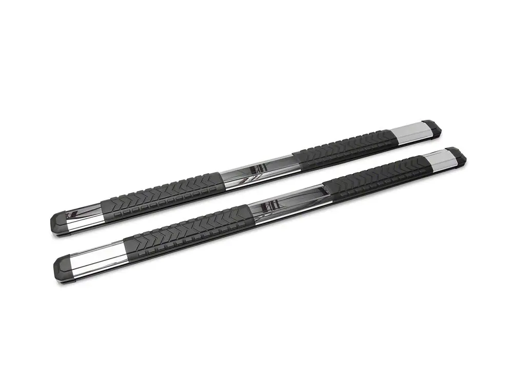 Barricade Saber 5-Inch Aluminum Side Step Bars with Stainless Steel Cover Plates for 2019–2025 GMC Sierra 1500 Crew Cab