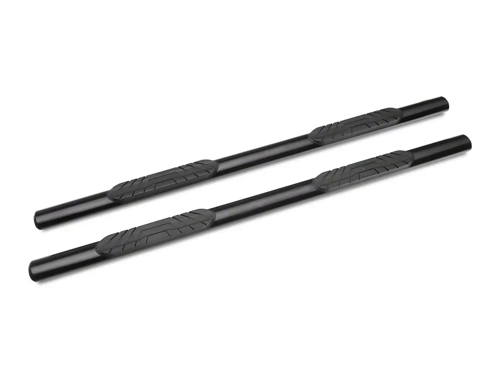 Barricade 4-Inch Oval Straight-End Black Side Step Bars for 2019–2025 GMC Sierra 1500 Crew Cab