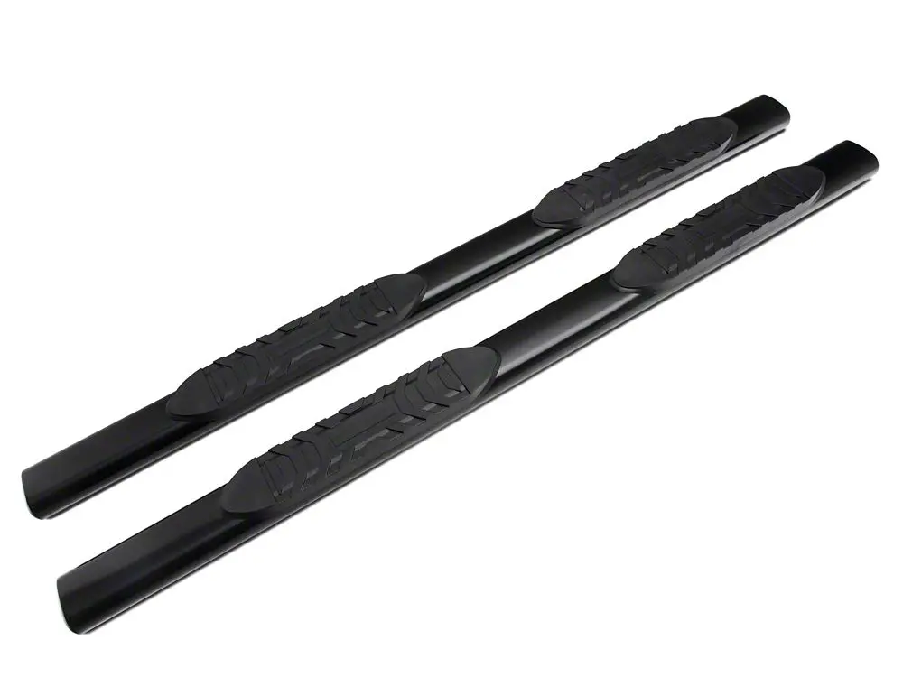 Barricade 5-Inch Oval Straight End Side Step Bars; Black (19-25 Sierra 1500 Double Cab) 2