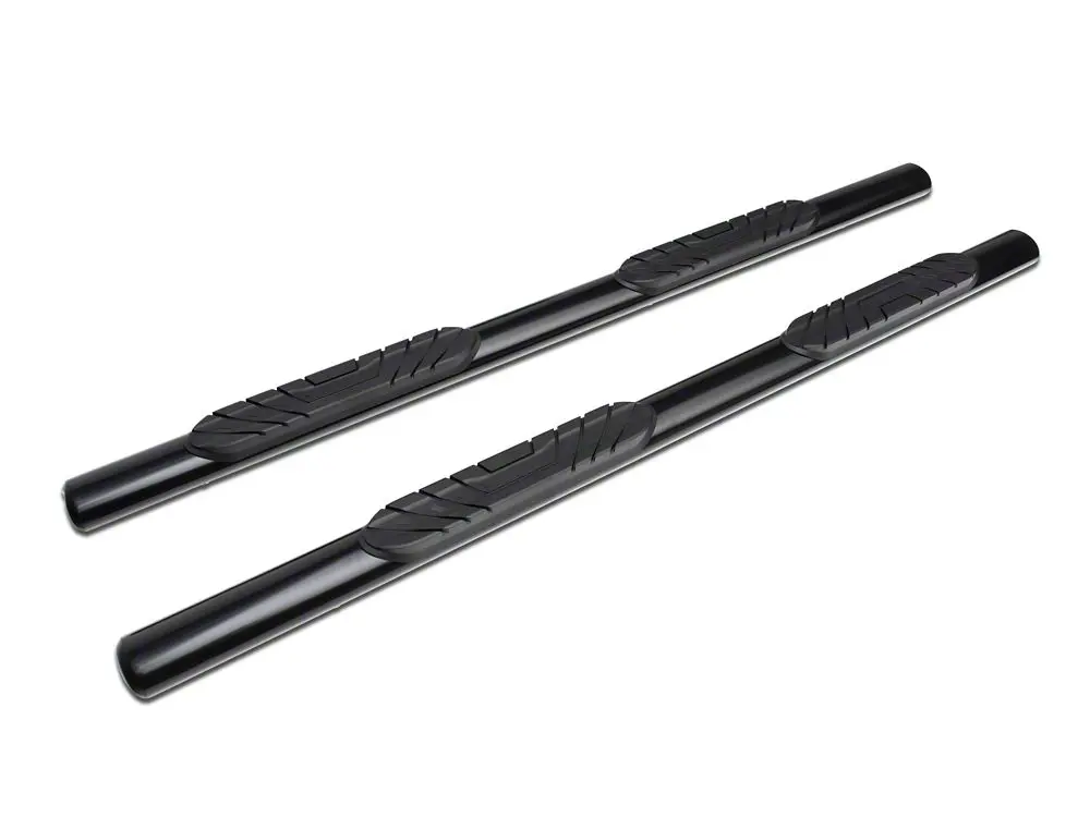 Barricade 4-Inch Oval Straight-End Black Side Step Bars for 2019–2025 GMC Sierra 1500 Double Cab