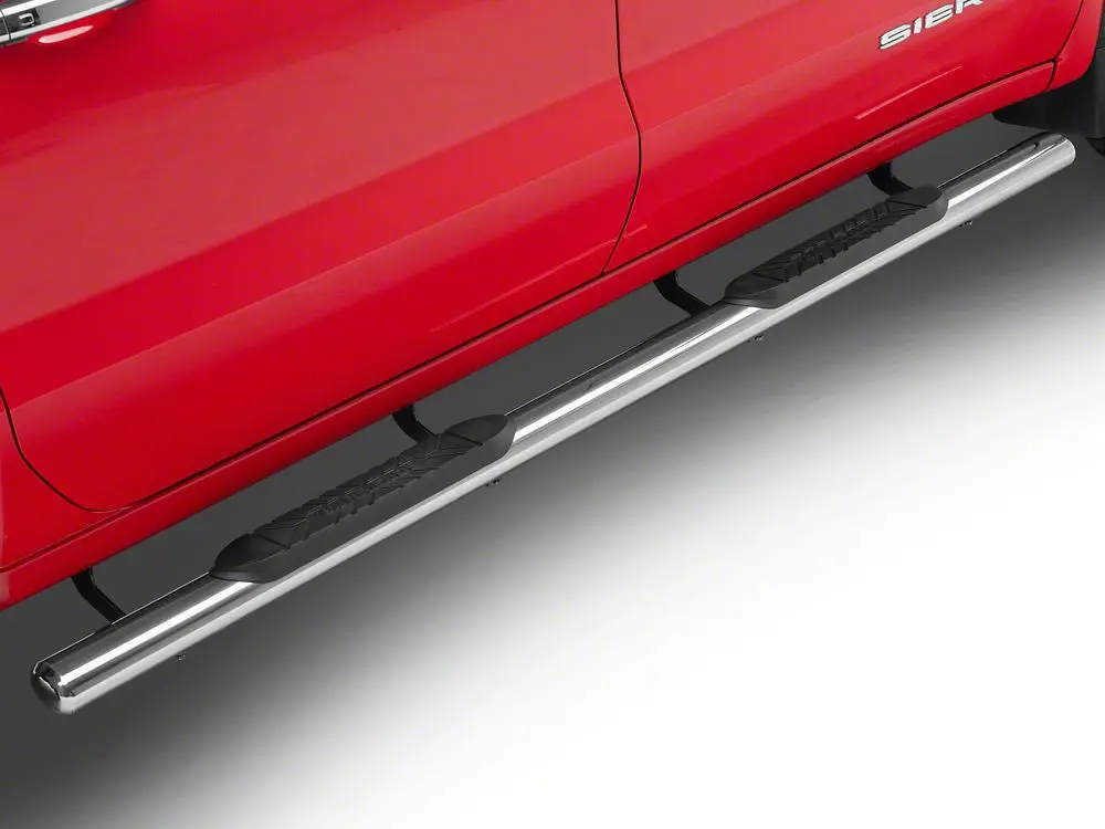 Barricade E-Series Oval Straight Side Steps – Stainless Steel, 2019–2025 GMC Sierra 1500 Crew Cab