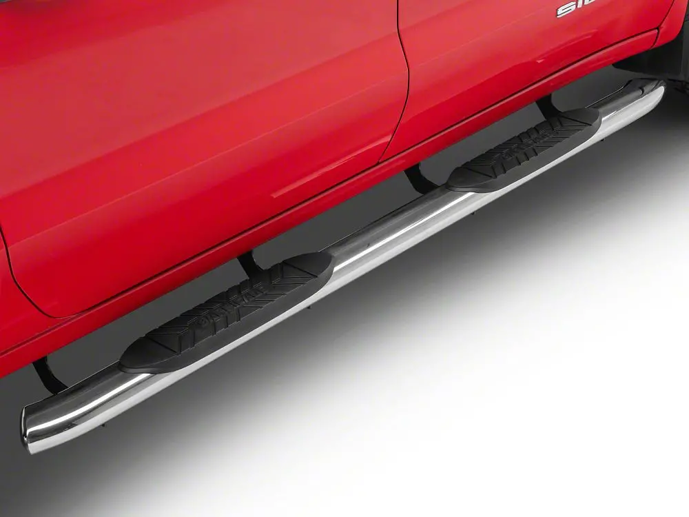 Barricade E-Series 5-Inch Oval Bent-End Side Steps – Stainless Steel, 2019–2025 Sierra 1500 Crew Cab