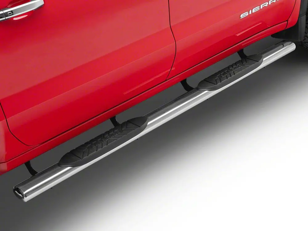 Barricade E-Series 5-Inch Oval Straight Side Steps – Stainless Steel, 2019–2025 Sierra 1500 Crew Cab