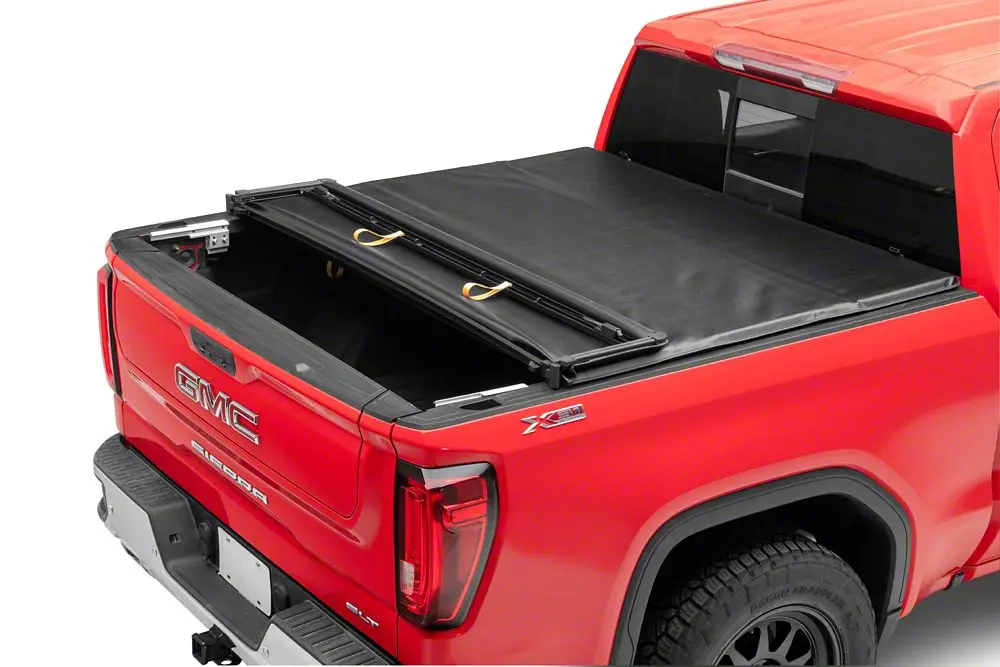 Barricade Soft Quad-Fold Tonneau Cover for 2019–2025 GMC Sierra 1500 Short Bed (5.8 ft)