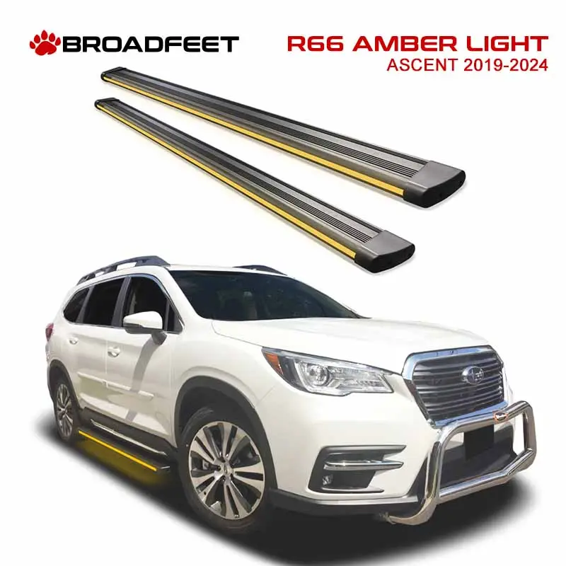 R66 Running Board Side Step With Amber Ambient Led Light Fits Subaru Ascent 2019-2025 1