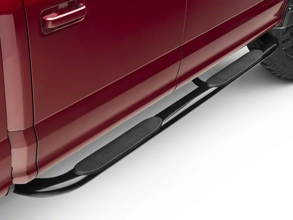 Barricade 4-Inch Oval 90° Bent-End Side Steps – Black, for 2017–2025 F-250 Super Duty SuperCrew