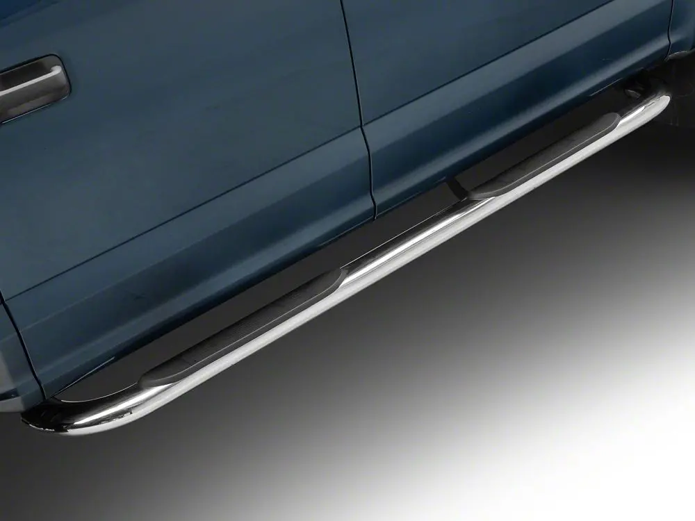 Barricade 4-Inch Oval 90° Bent-End Side Steps – Stainless Steel, for 2017–2025 F-250 Super Duty SuperCrew