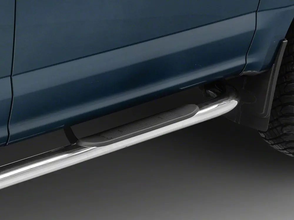 Barricade 4-Inch Oval 90 Degree Bent End Side Step Bars; Stainless Steel (17-25 F-250 Super Duty Supercrew) 2