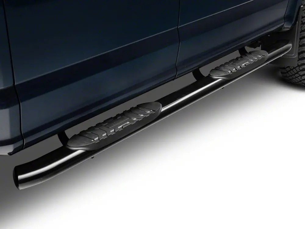 Barricade 5-Inch Oval 60° Bent-End Side Steps – Black, for 2017–2025 F-250 Super Duty SuperCrew
