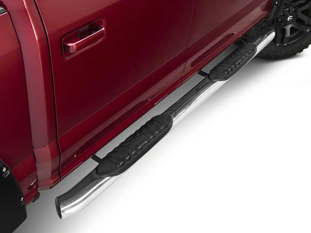 Barricade 5-Inch Oval 60° Bent-End Side Steps – Stainless Steel, for 2017–2025 F-250 Super Duty SuperCrew