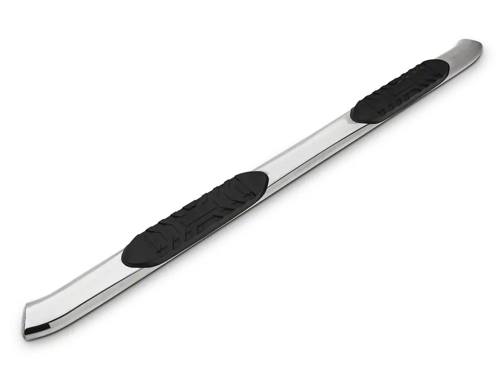 Barricade 5-Inch Oval 60 Degree Bent End Side Step Bars; Stainless Steel (17-25 F-250 Super Duty Supercab) 2