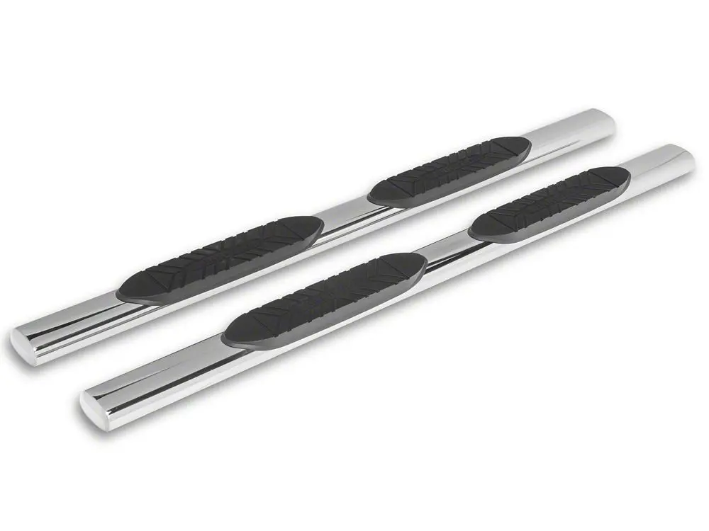 Barricade E-Series 5-Inch Straight-End Side Step Bars — Stainless Steel — For 2017–2025 F-250 Super Duty SuperCab