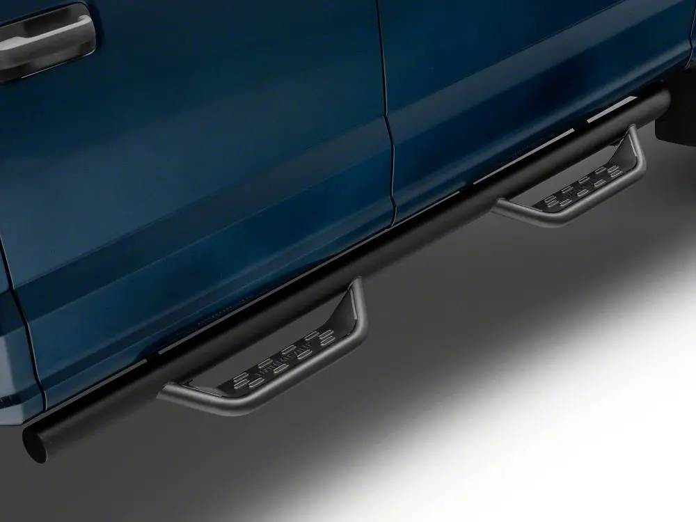 Barricade 6-Inch Tubular Drop Steps with Textured Black Finish — Fits 2017–2025 F-250 Super Duty SuperCrew