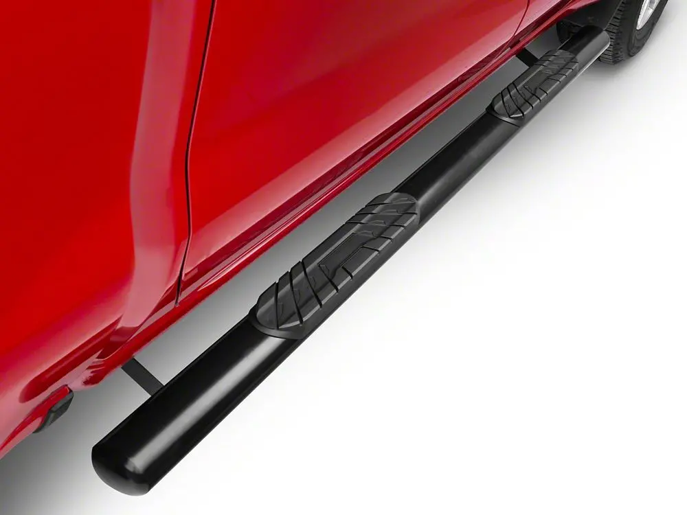Barricade 4-Inch Oval Black Straight-End Side Step Bars for 2020–2025 GMC Sierra 3500 HD Crew Cab