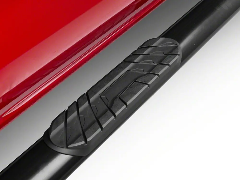Barricade 4-Inch Oval Straight End Side Step Bars; Black (20-25 Sierra 3500 Hd Crew Cab) 2