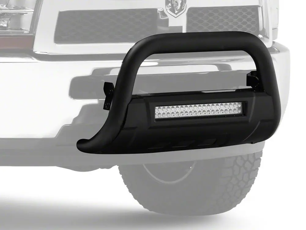 Barricade Textured Black 3.5-Inch Bull Bar with Skid Plate and Integrated 20-Inch LED Light Bar for 2010–2018 Ram 3500