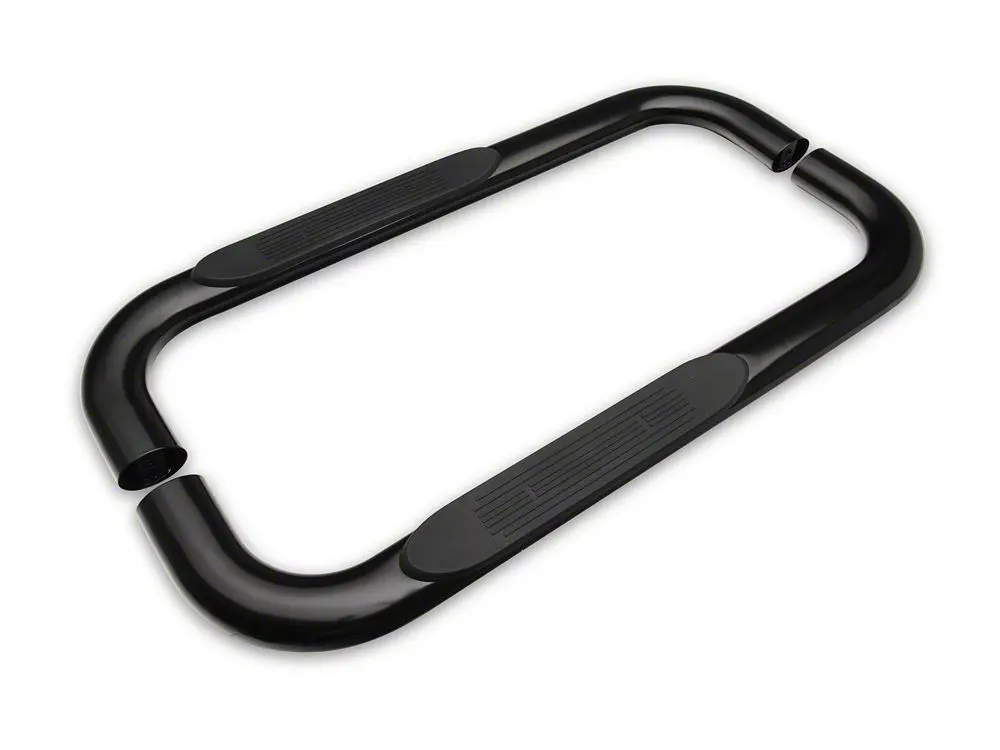 Black Barricade 4-Inch Oval Bent-End Side Steps for 2003–2009 Ram 3500 Regular Cab