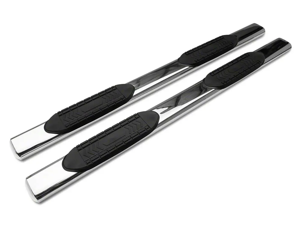 Barricade 6-Inch Oval Straight End Side Step Bars; Stainless Steel (10-24 Ram 3500 Crew Cab) 2