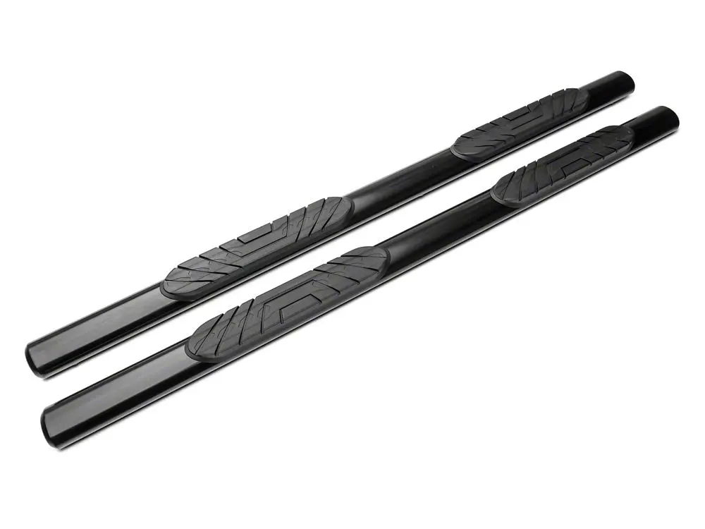 Barricade 4-Inch Oval Straight End Side Step Bars; Black (07-14 Silverado 3500 Hd Extended Cab) 2