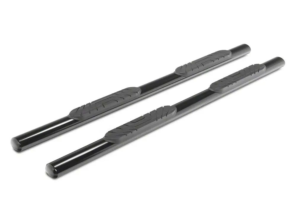 Barricade 4-Inch Oval Straight End Side Step Bars; Black (20-25 Silverado 3500 Hd Double Cab) 2