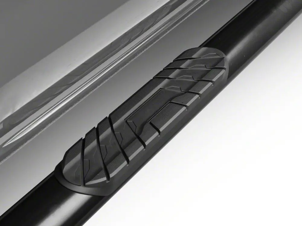Barricade 4-Inch Oval Straight End Side Step Bars; Black (20-25 Silverado 3500 Hd Crew Cab) 2