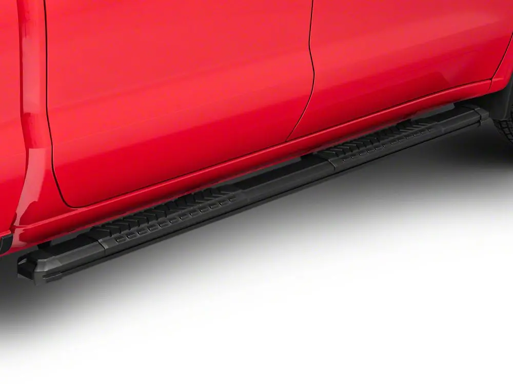 Barricade Saber 5-Inch Aluminum Side Steps with Black Cover Plates — 2020–2025 Silverado 3500 HD Crew Cab