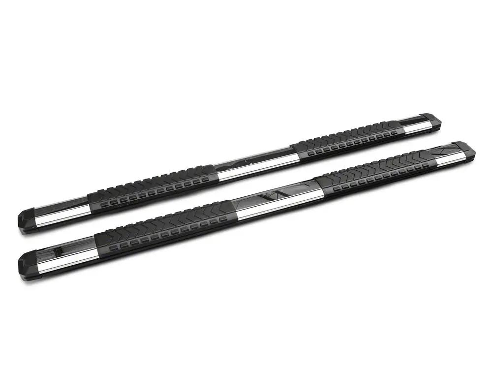 Barricade Saber 5-Inch Aluminum Side Steps with Stainless Cover Plates — 2020–2025 Silverado 3500 HD Double Cab