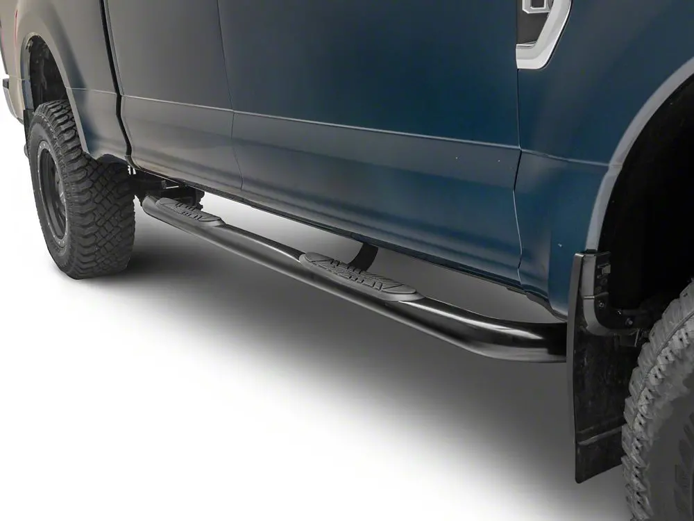 Barricade 3-Inch 90 Degree Bent End Side Step Bars; Black (17-25 F-350 Super Duty Supercrew) 2