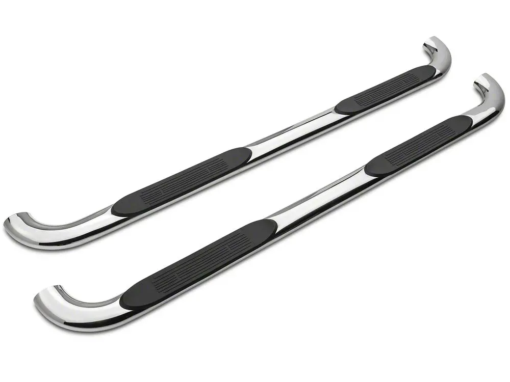 Barricade 4-Inch Oval 90 Degree Bent End Side Step Bars; Stainless Steel (17-25 F-350 Super Duty Supercrew) 2