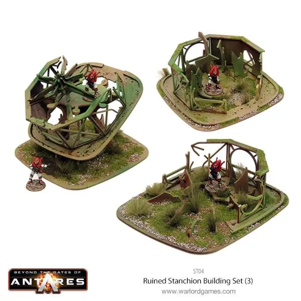 Ruined Stanchion Building Set 1
