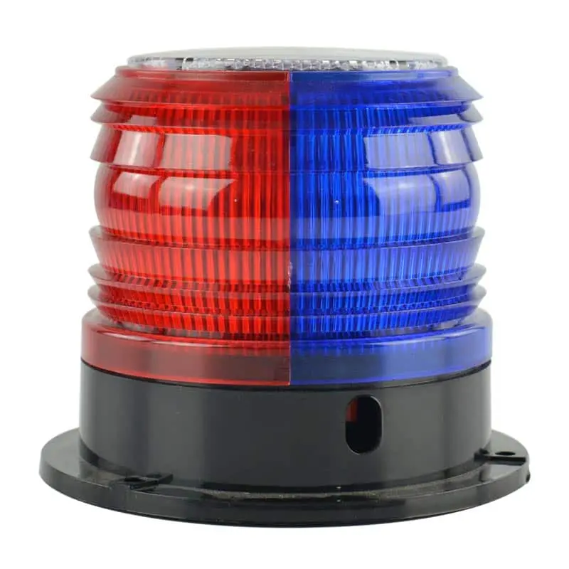 Solar Powered Magnetic Red And Blue Beacon Lights Su1250 1