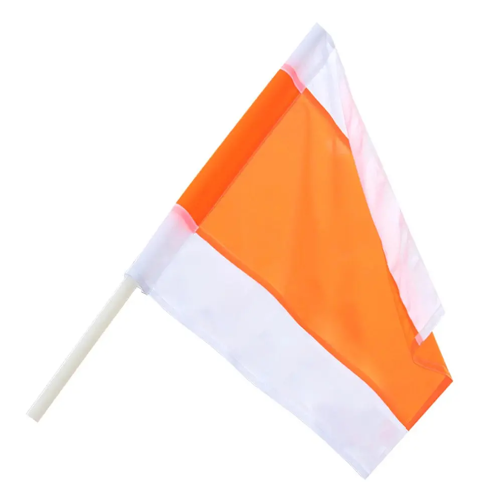 Orange/White Warning Safety Bunting Flags 50X50 Cm Wooden Pole 1