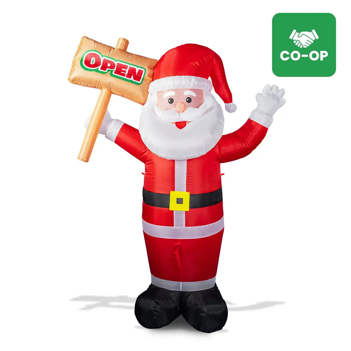 6Ft Santa Lawn Inflatable With "Open" Sign 1