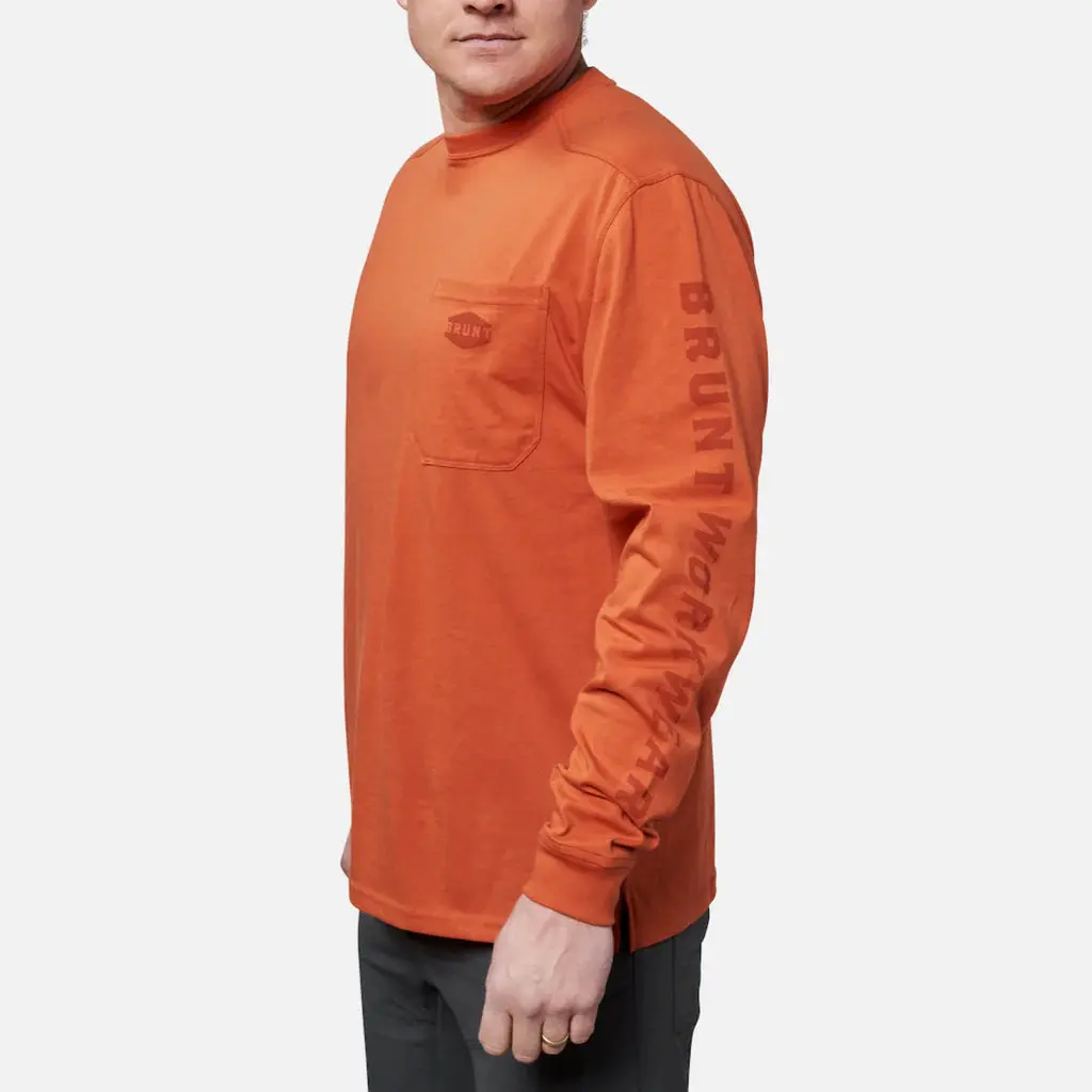 The Martin Ls Pocket Tee- Brunt Orange 2