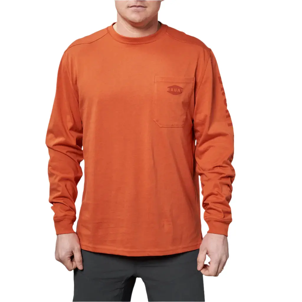 The Martin Ls Pocket Tee- Brunt Orange 1