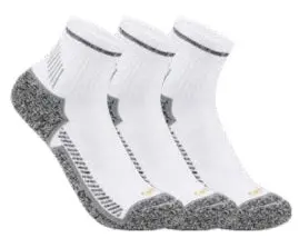 Force Midweight Quarter Sock 3-Pack - White 1